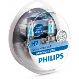 Becuri auto H7 55W 12V Philips white vision ultra 