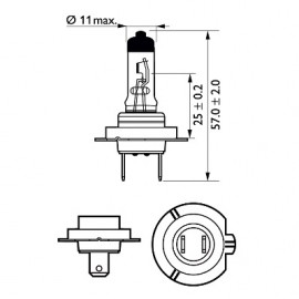 Set doua becuri auto far halogen H7 55W 12V Philips Extreme Vision Pro150 