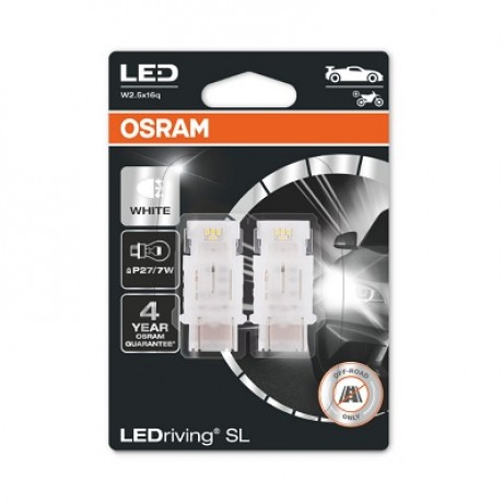 Set 2 becuri cu led 12V PY27/7W alb Osram