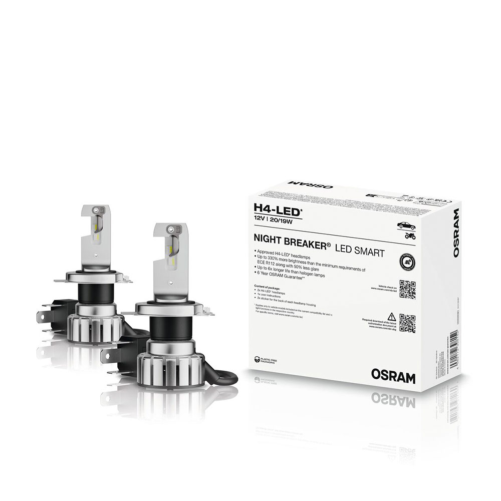 Set doua becuri led H4 Osram Night Breaker Smart cutie omologate RAR
