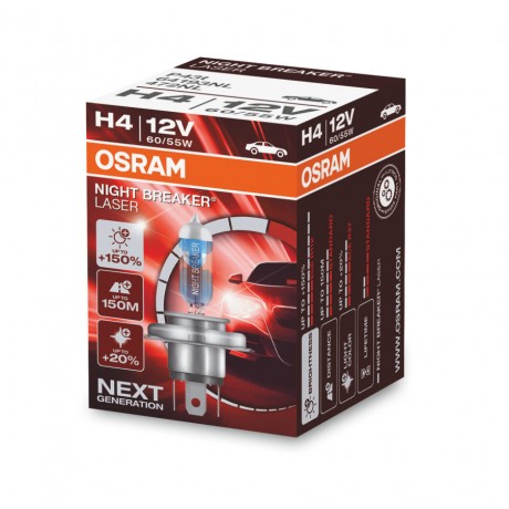 Bec pentru autoturisme halogen H4 60/55W Osram Night Breaker Laser NextGen +150%