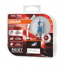 Set 2 becuri auto halogen H4 12V 60/55W Osram +150% 