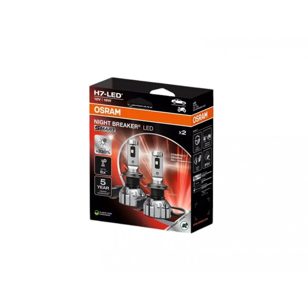Set doua becuri led H7 Osram Night Breaker Smart blister omologate RAR