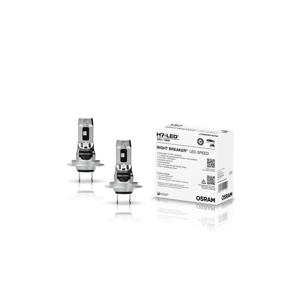 Set doua becuri led cutie H7 Osram Night Breaker Speed omologate RAR