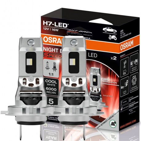 Set doua becuri led H7 Osram Night Breaker Speed omologate RAR