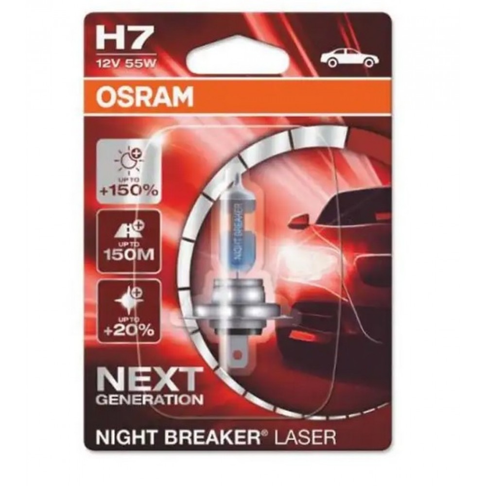 Bec autoturisme halogen H7 55W Osram Night Breaker Laser +150%