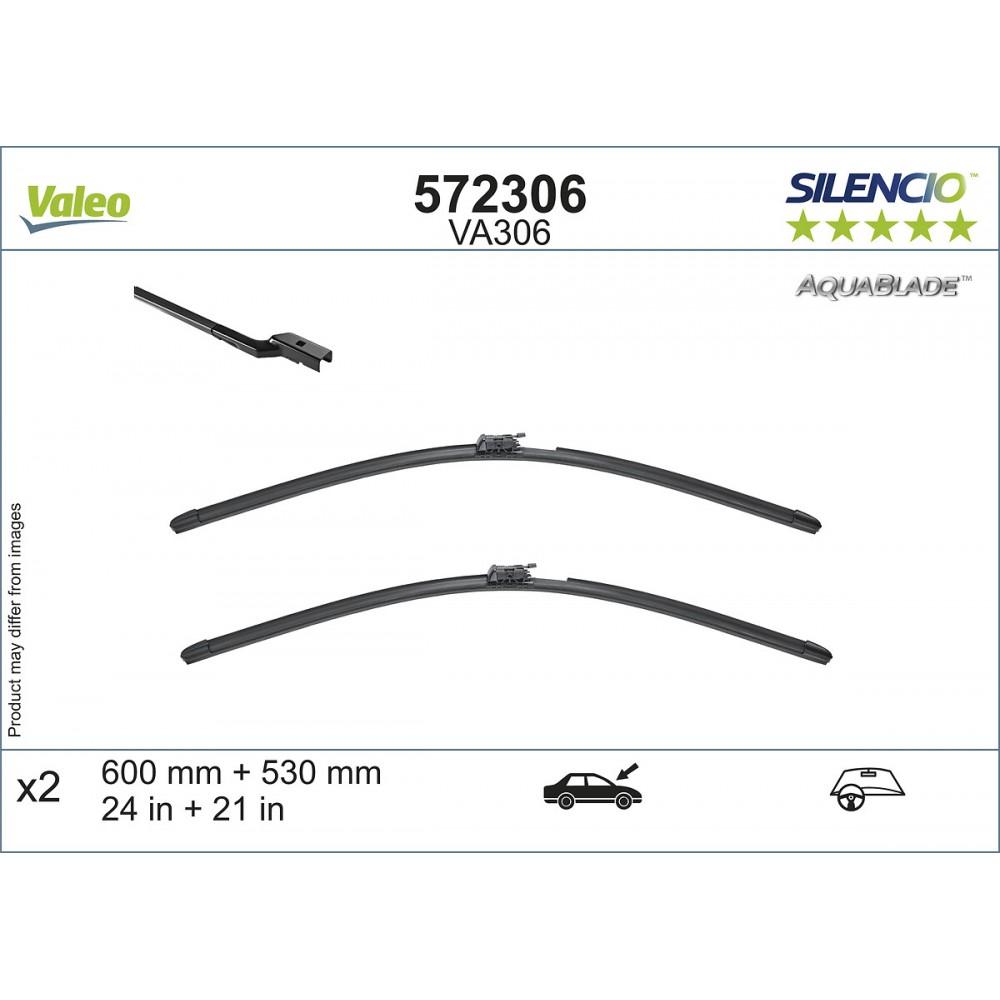 Set stergatoare parbriz 600/530mm Valeo Silencio VA306 Mercedes E Class W213