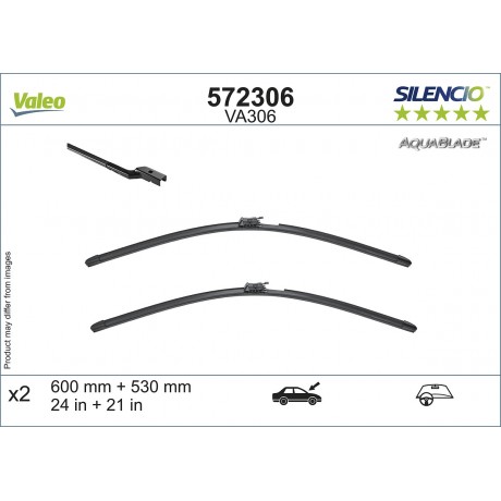 Set stergatoare parbriz 600/530mm Valeo Silencio VA306 Mercedes E Class W213
