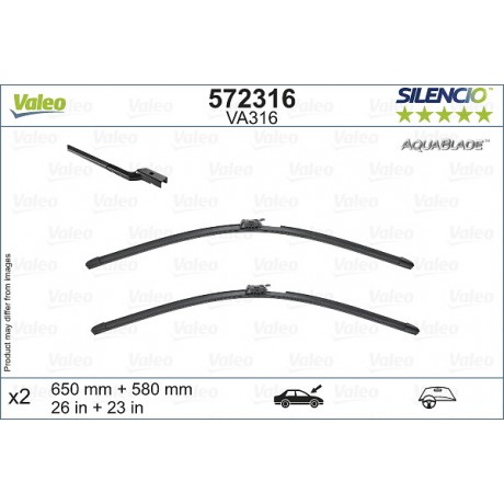 Set stergatoare parbriz 650/580mm Valeo Silencio VA316 Mercedes GLE V167