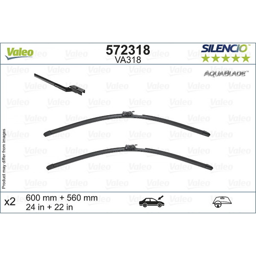 Set stergatoare parbriz 600/560mm Valeo Silencio VA318 Mercedes S Coupe/Cabrio
