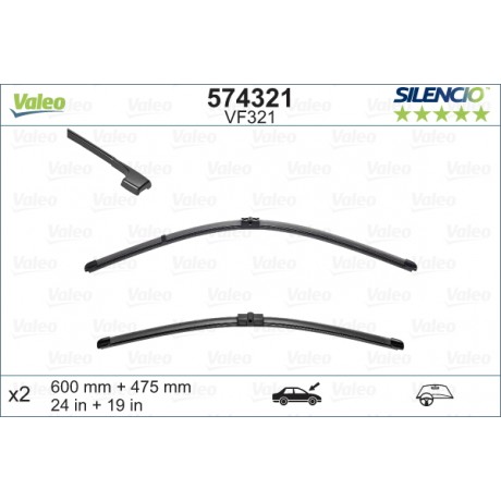 Set stergatoare parbriz Valeo Silencio 600-475mm BMW Seria 3