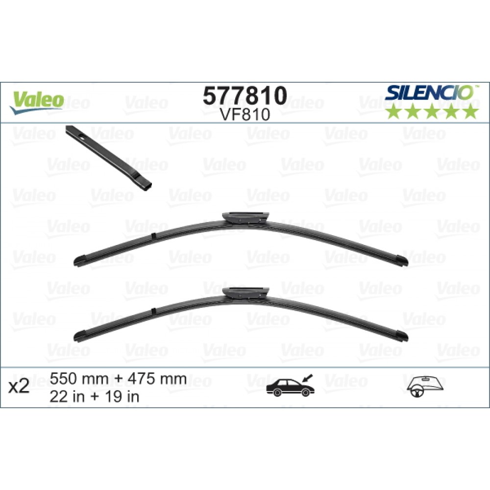 Set stergatoare parbriz 550/475mm Valeo Silencio VF810 Dacia Duster Logan II