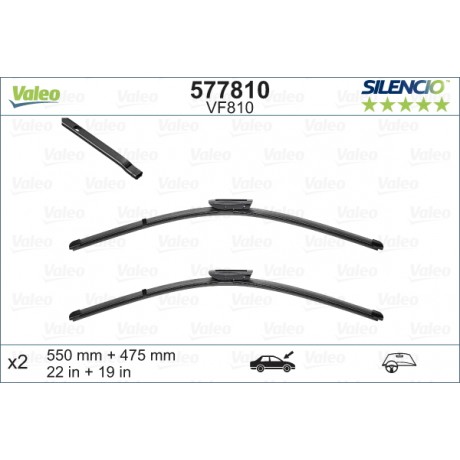 Set stergatoare parbriz 550/475mm Valeo Silencio VF810 Dacia Duster Logan II