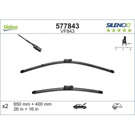 Set stergatoare parbriz 650/400mm Valeo Silencio VF843 BMW X1 