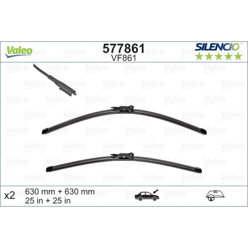 Set stergatoare de parbriz 630-630mm Valeo Silencio VF861 Iveco Daily VI