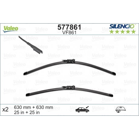 Set stergatoare de parbriz 630-630mm Valeo Silencio VF861 Iveco Daily VI