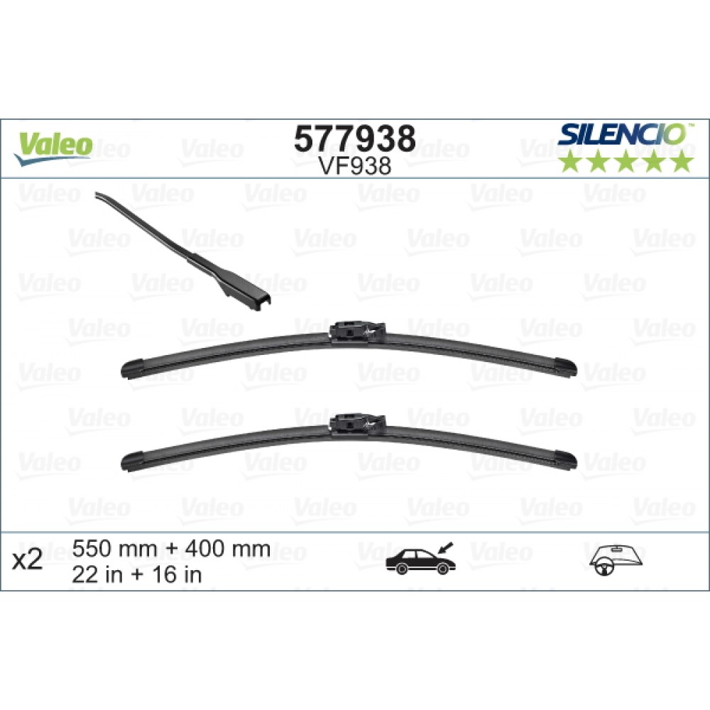 Set stergatoare parbriz 550/400mm Valeo Silencio VF938 Dacia Dokker Renault Express