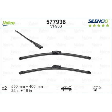 Set stergatoare parbriz 550/400mm Valeo Silencio VF938 Dacia Dokker Renault Express