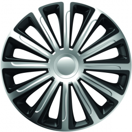 Capace roti de 14 inch Mega Drive Silver & Black Trend set 4 bucati 