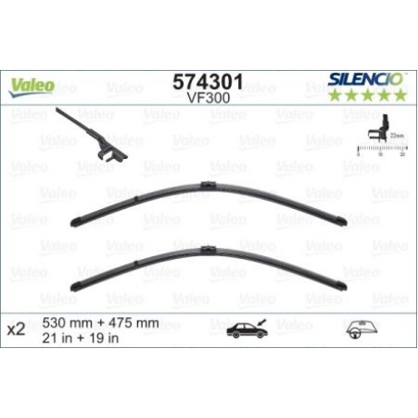 Set stergatoare parbriz Valeo Silencio 530-475mm Mazda 3 VW Bora Golf IV Polo