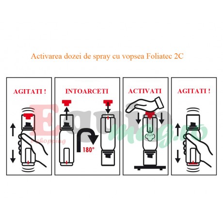 Vopsea universala spray Foliatec 2K 400ml negru mat