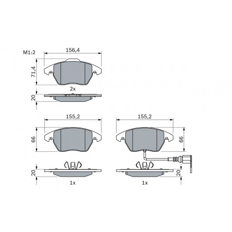 Set placute frana punte fata Bosch VW Passat B6 0986424797