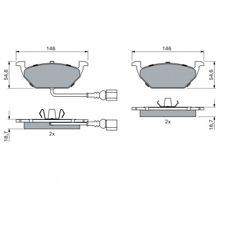 Set placute frana punte fata Bosch VW Passat B6 0986494019