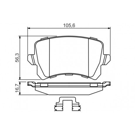 Set placute frana punte spate Bosch VW Passat B6 0986494626