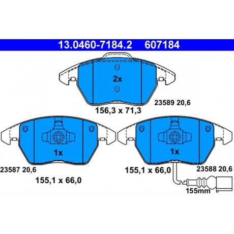 Set placute frana punte fata ATE VW Passat B6 13.0460-7184.2