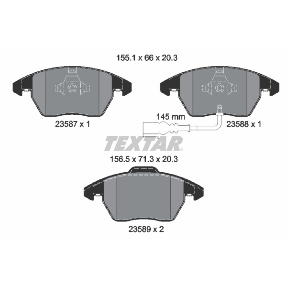 Set placute frana punte fata Textar VW Passat B6 2358701