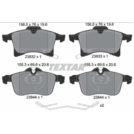 Set placute frana punte fata Textar Opel Astra H 2383204
