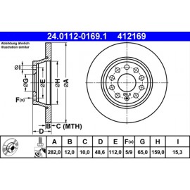 Discuri de frana punte spate ATE VW Passat B6 24.0112-0169.1 
