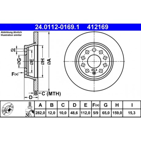 Discuri de frana punte spate ATE VW Passat B6 24.0112-0169.1