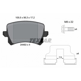 Set placute frana punte spate Textar VW Passat B6 2448301 