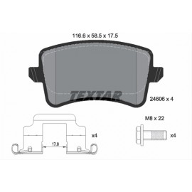 Set placute frana punte spate Textar Audi A4 B8 2460602 