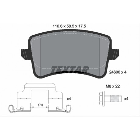 Set placute frana punte spate Textar Audi A4 B8 2460602