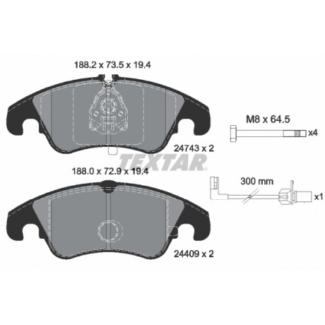 Set placute frana punte fata Textar Audi A4 B8 2474301