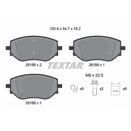 Set placute frana punte fata Textar Dacia Logan 3 2618801