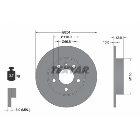 Discuri de frana punte spate Textar Opel Astra H 92092103