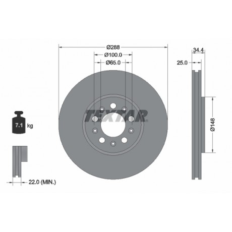 Discuri de frana punte fata Textar VW Golf IV 92106605