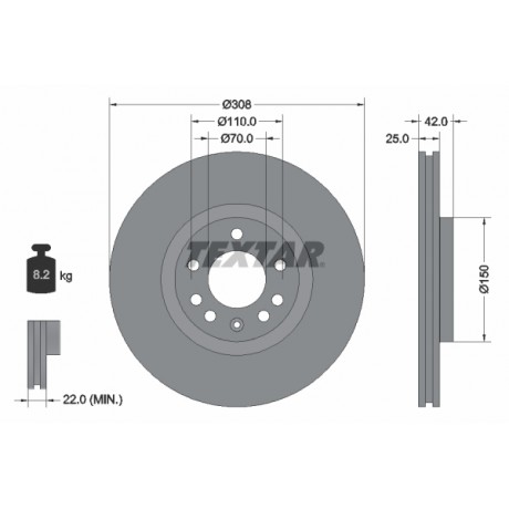 Discuri de frana punte fata Textar Opel Astra H 92110905