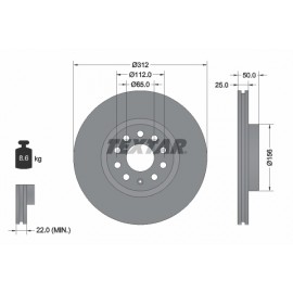 Discuri de frana punte fata Textar VW Passat B6 92120505 