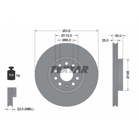 Discuri de frana punte fata Textar VW Passat B6 92120505