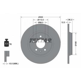 Discuri de frana punte spate Textar Audi A4 B8 92160103 
