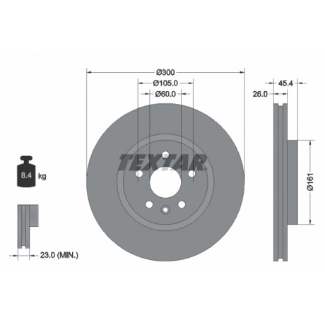Set doua discuri frana fata Textar Opel Astra K 92277205