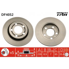 Discuri de frana punte spate TRW VW Golf IV DF4052 