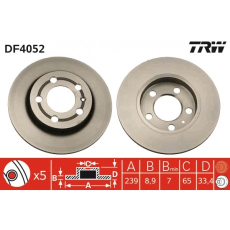 Discuri de frana punte spate TRW VW Golf IV DF4052