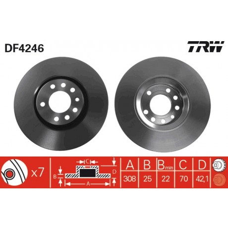 Discuri de frana punte fata TRW Opel Astra H DF4246