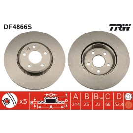 Discuri de frana punte fata TRW Audi A4 B8 DF4866S 