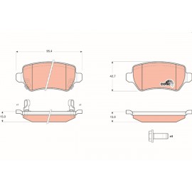 Set placute frana punte spate TRW Opel Astra H GDB1515 